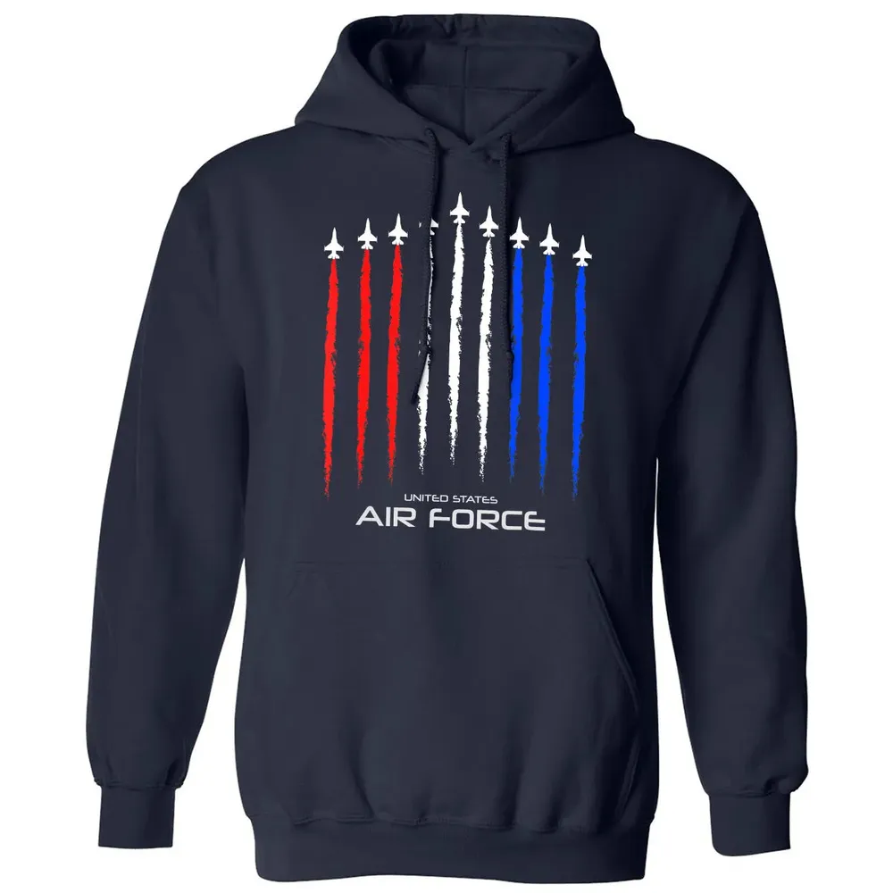 Air Force US Veterans 4th of July    American Flag Classic Unisex Hoodie - 2