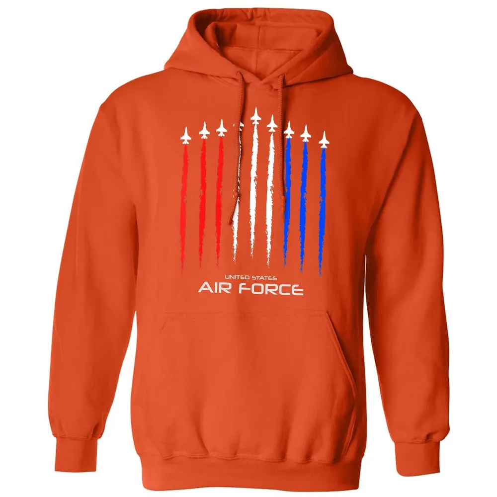 Air Force US Veterans 4th of July    American Flag Classic Unisex Hoodie - 10