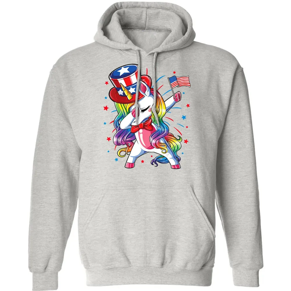 Dabbing Unicorn 4th of July s Girls Kids Women American Classic Unisex Hoodie - 8