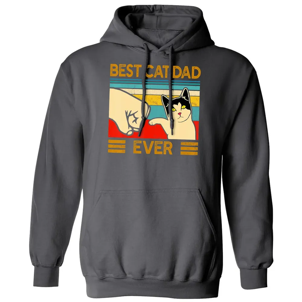 Best Cat Dad Ever  Funny Cat Daddy Father Day Gift Classic Unisex Hoodie - 7