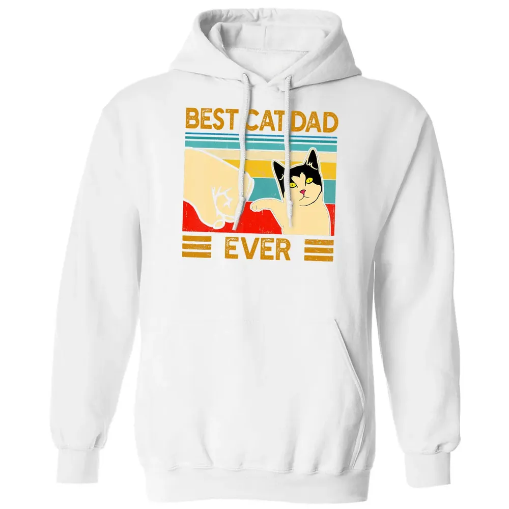 Best Cat Dad Ever  Funny Cat Daddy Father Day Gift Classic Unisex Hoodie - 11