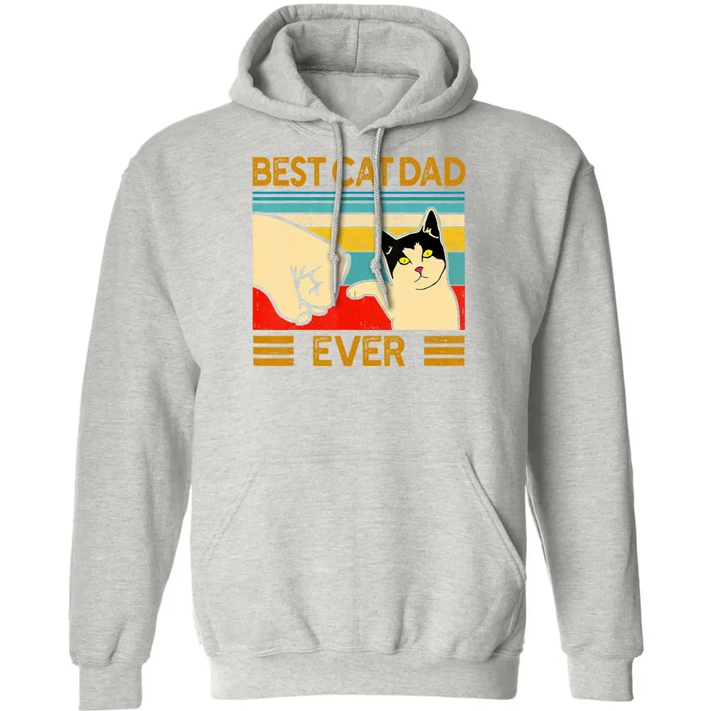Best Cat Dad Ever  Funny Cat Daddy Father Day Gift Classic Unisex Hoodie - 8