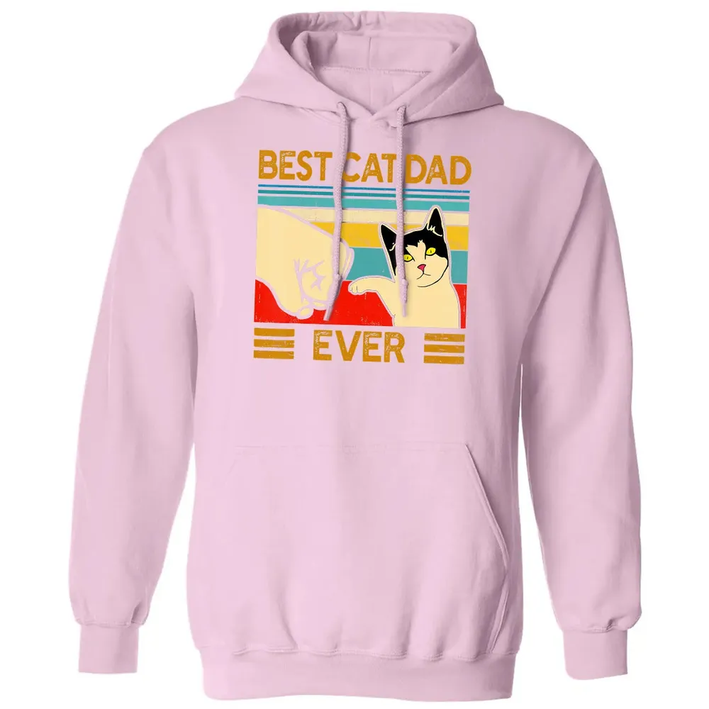 Best Cat Dad Ever  Funny Cat Daddy Father Day Gift Classic Unisex Hoodie - 3