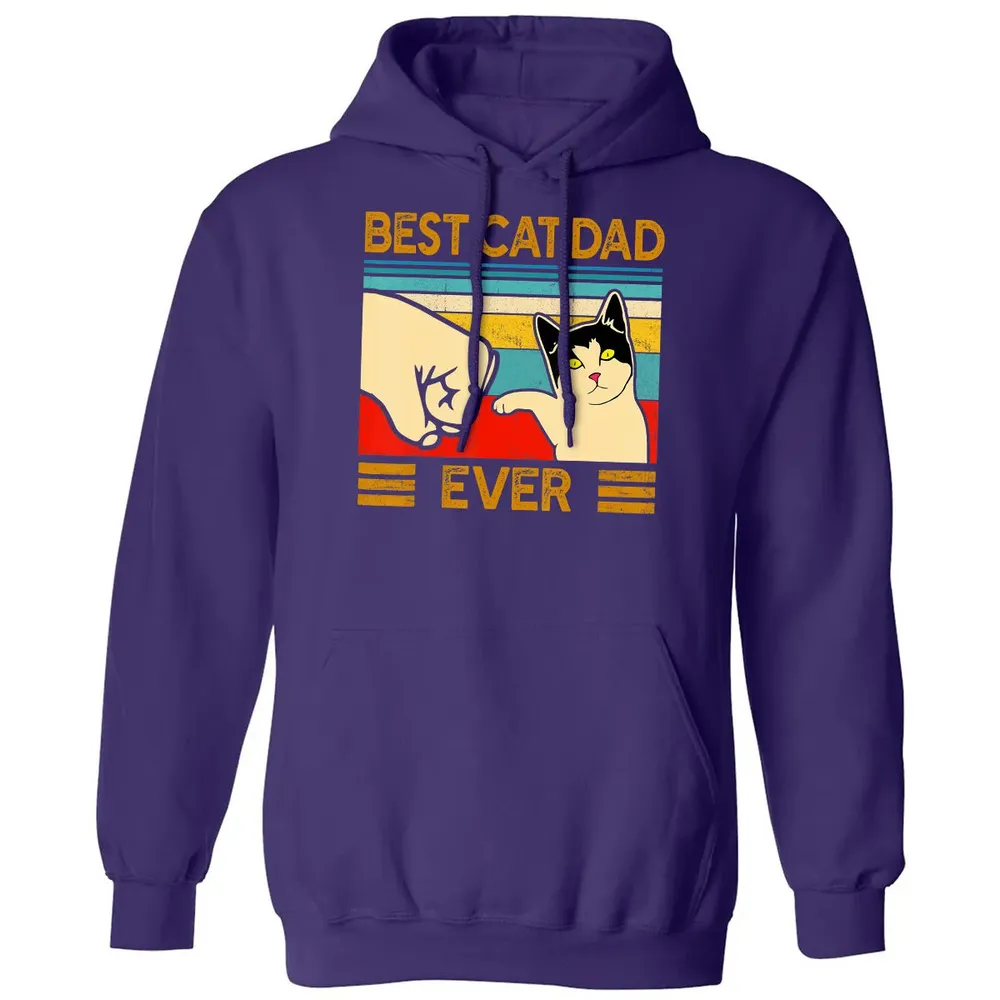Best Cat Dad Ever  Funny Cat Daddy Father Day Gift Classic Unisex Hoodie - 6