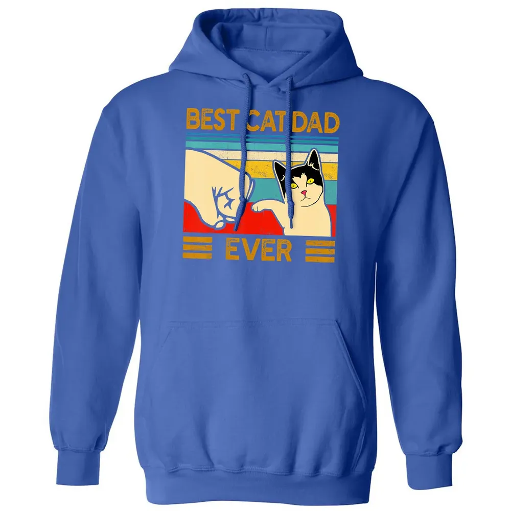 Best Cat Dad Ever  Funny Cat Daddy Father Day Gift Classic Unisex Hoodie - 9