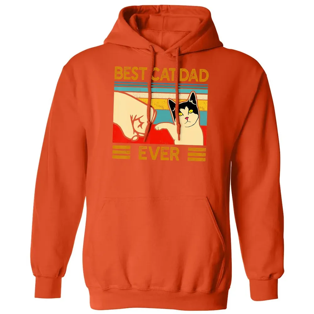 Best Cat Dad Ever  Funny Cat Daddy Father Day Gift Classic Unisex Hoodie - 10