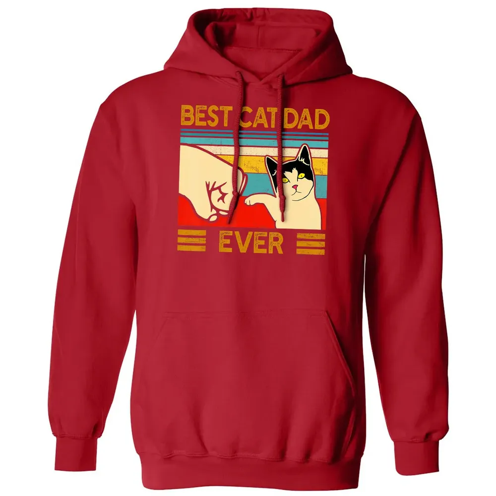 Best Cat Dad Ever  Funny Cat Daddy Father Day Gift Classic Unisex Hoodie - 5
