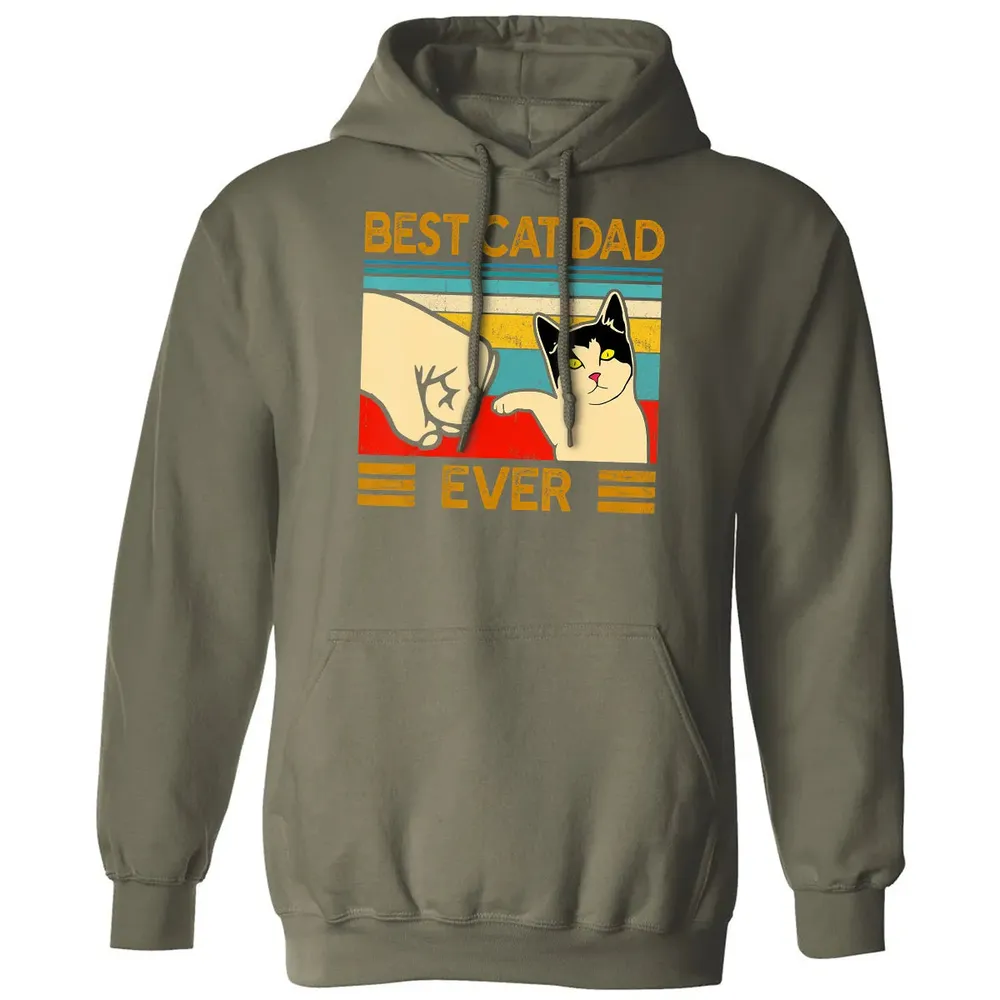 Best Cat Dad Ever  Funny Cat Daddy Father Day Gift Classic Unisex Hoodie - 4