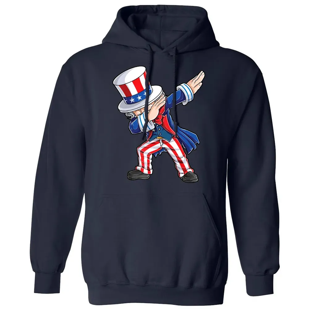 Dabbing Uncle Sam  4th of July Kids Boys Men Gifts Classic Unisex Hoodie - 2