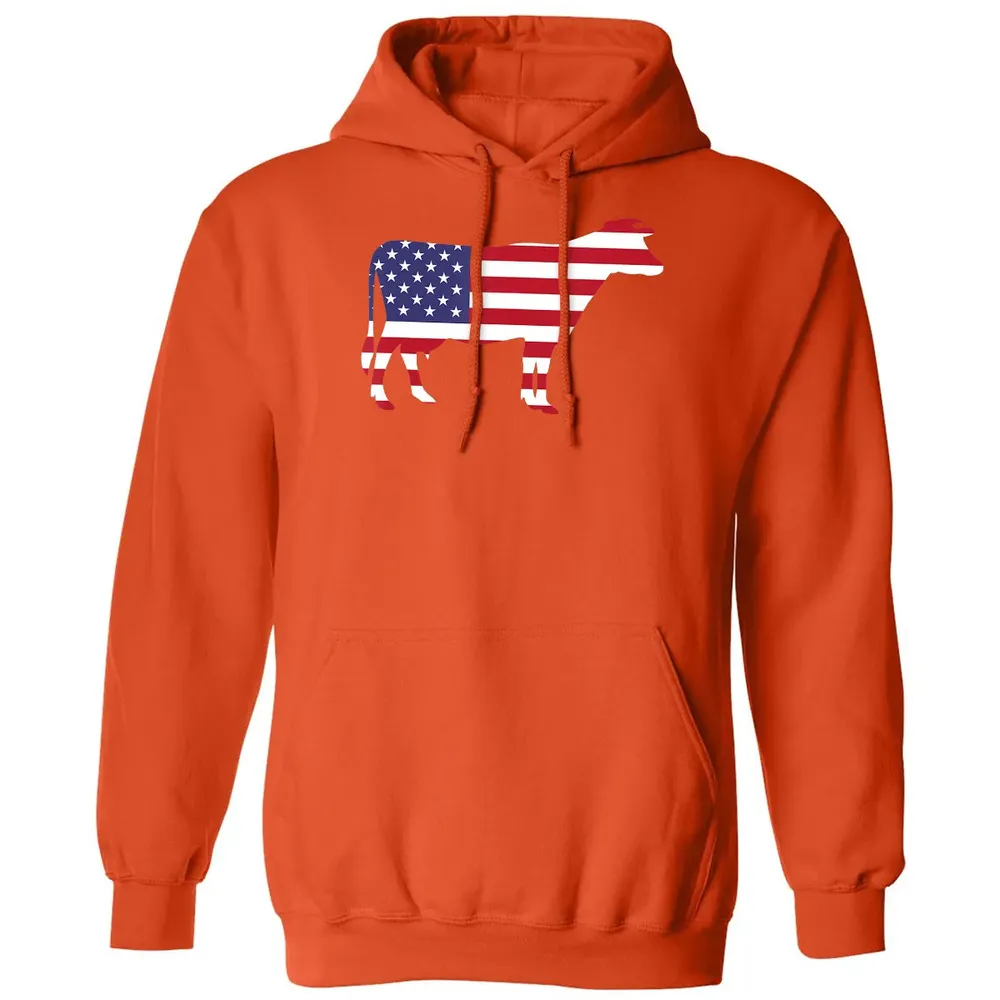 Cow American Flag  Funny 4th of July USA America Classic Unisex Hoodie - 10