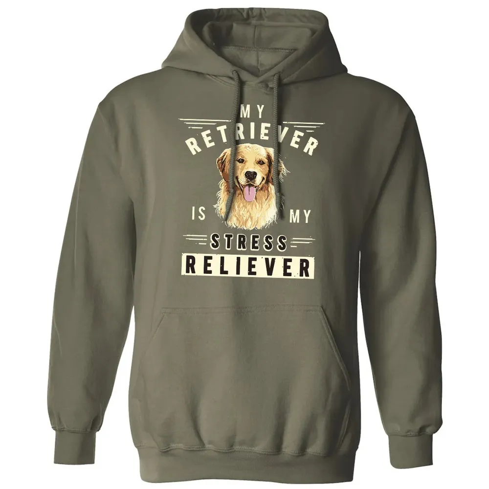 My Retriever Is My Stress Reliever Classic Unisex Hoodie - 4