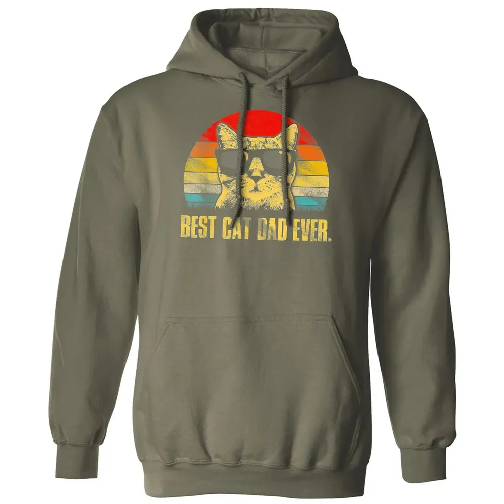 Mens Best Cat Dad Ever  Funny Cat Dad Father Classic Unisex Hoodie - 4