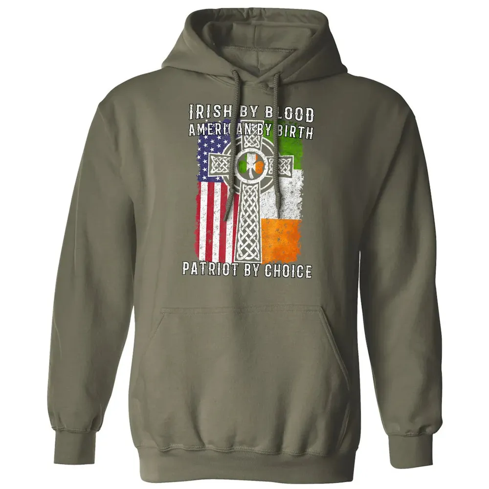 Irish By Blood American By Birth Patriot By Choice Classic Unisex Hoodie - 4