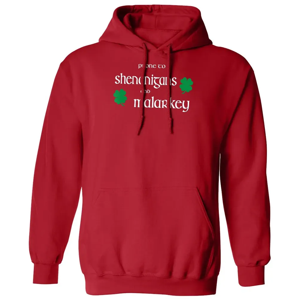 Prone To Shenanigans And Malarkey Funny Irish Pride Classic Unisex Hoodie - 5