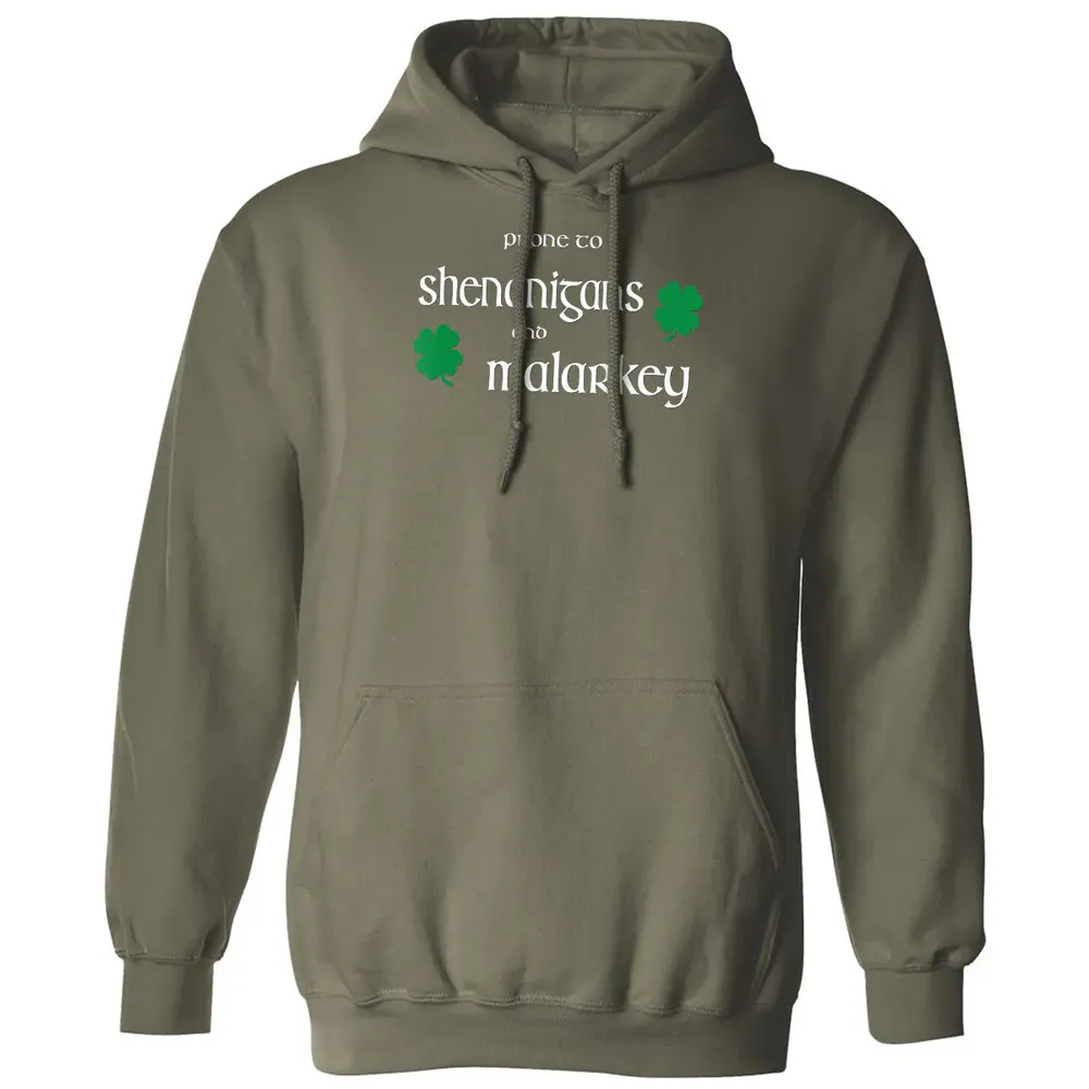 Prone To Shenanigans And Malarkey Funny Irish Pride Classic Unisex Hoodie - 4