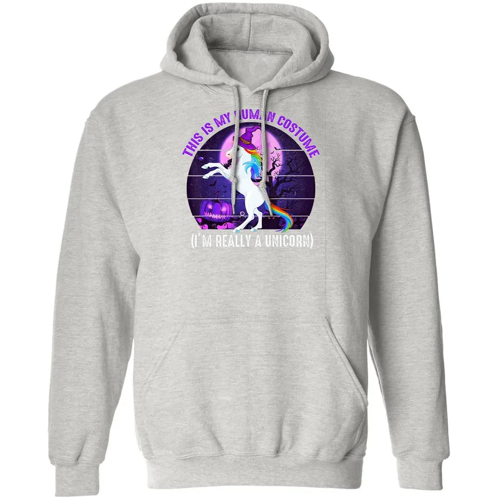This is My Human Costume Funny Unicorn Halloween Classic Unisex Hoodie - 8