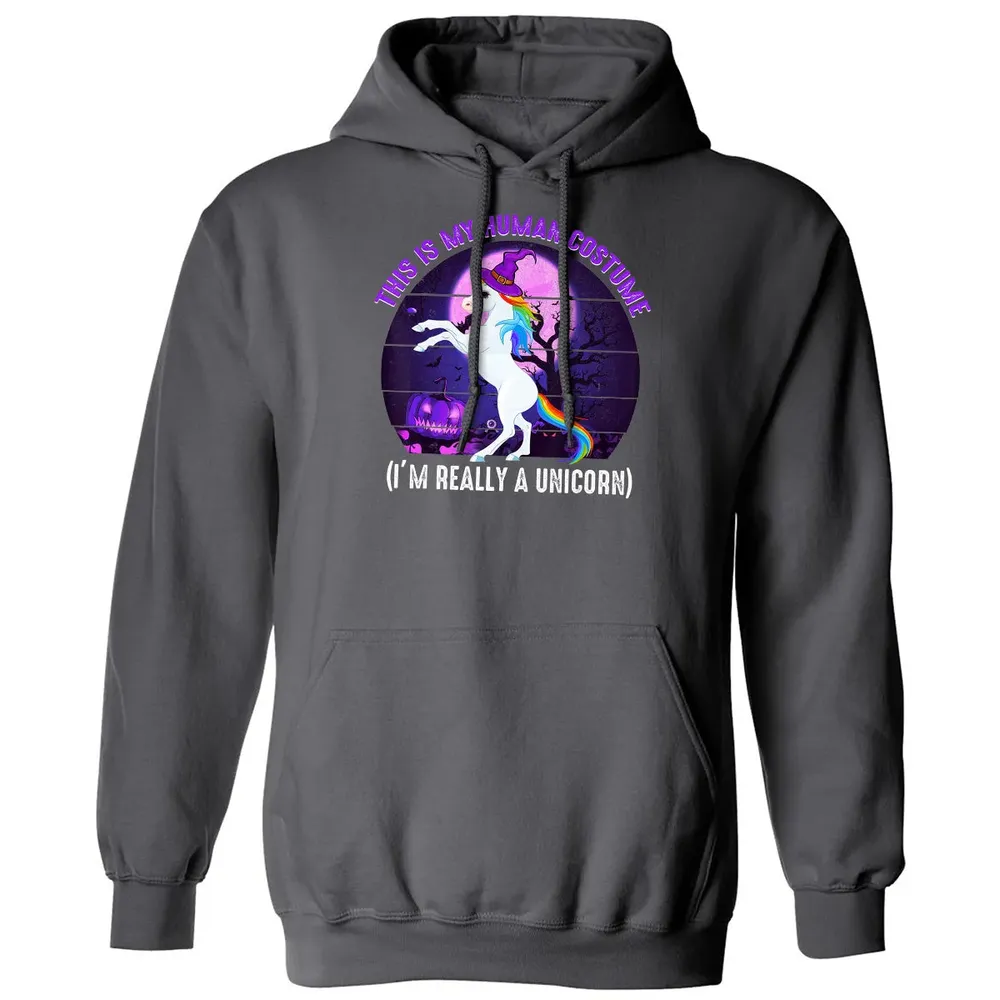 This is My Human Costume Funny Unicorn Halloween Classic Unisex Hoodie - 7