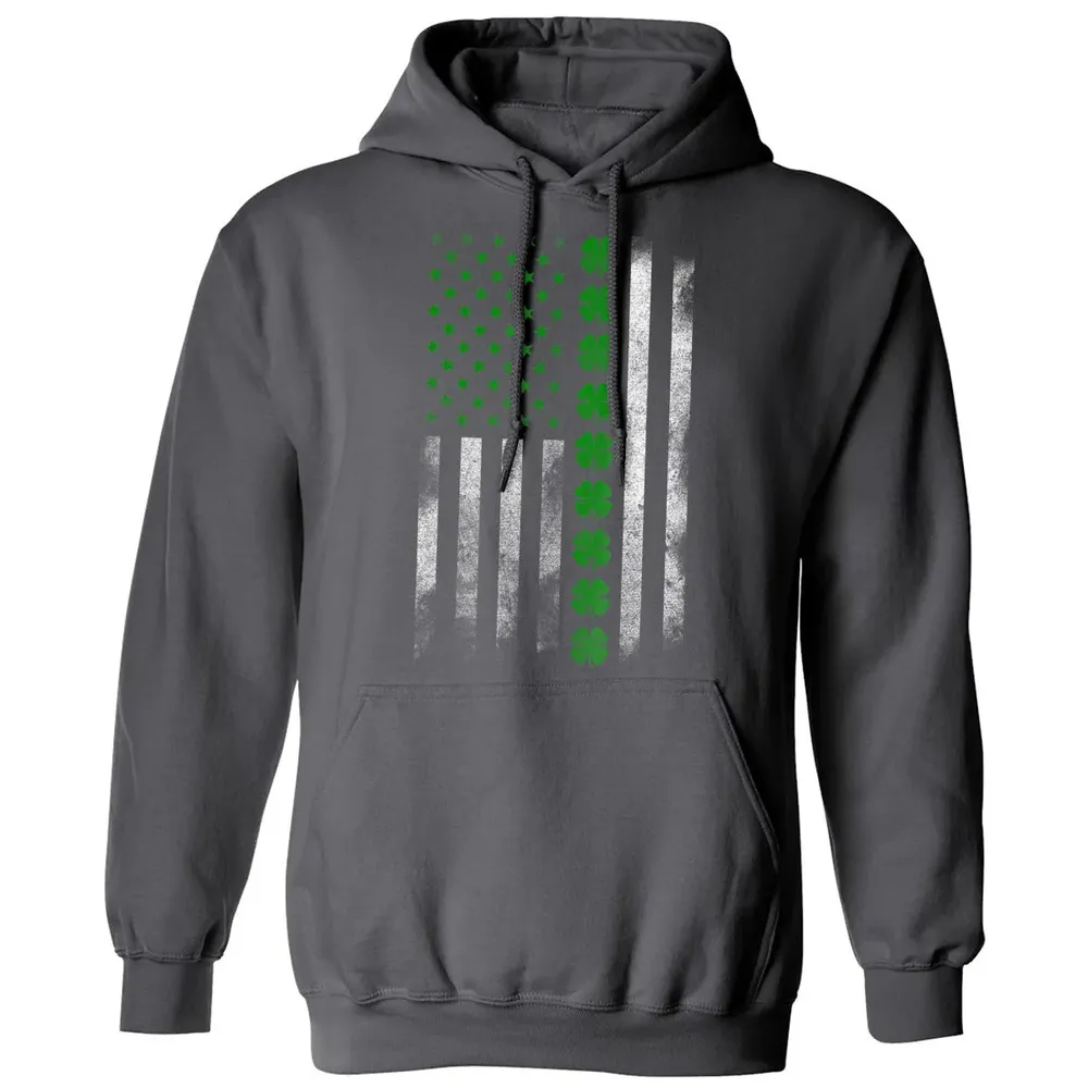 St. Patricks Day IRISH AMERICAN FLAG T- Classic Unisex Hoodie - 7