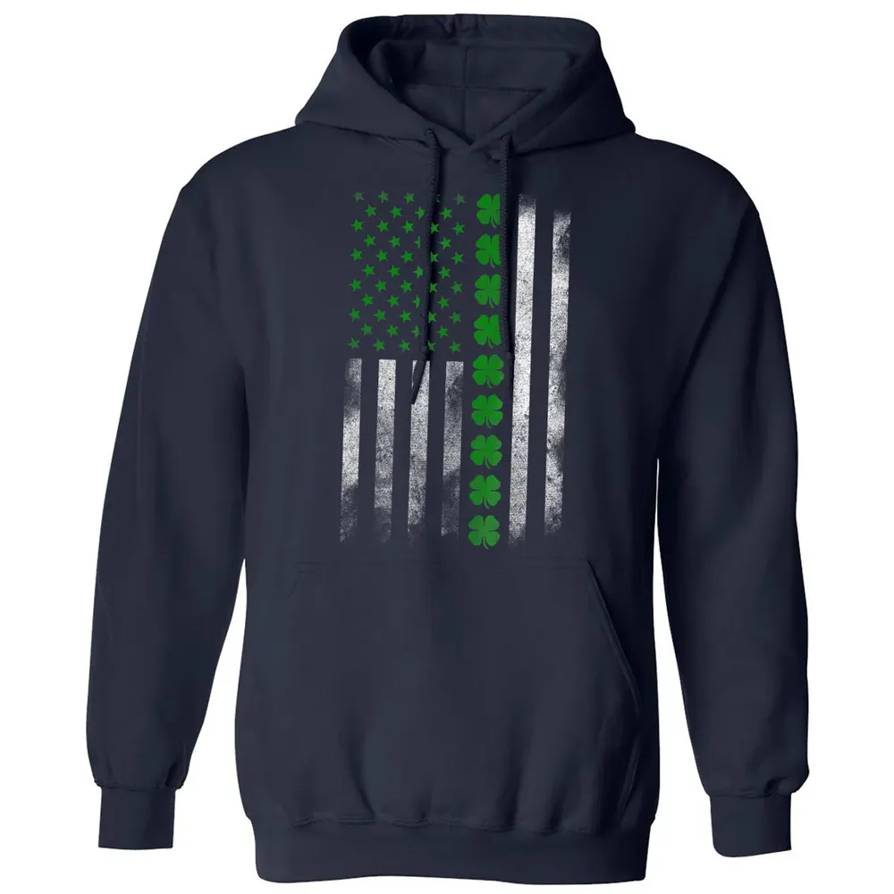 St. Patricks Day IRISH AMERICAN FLAG T- Classic Unisex Hoodie - 2