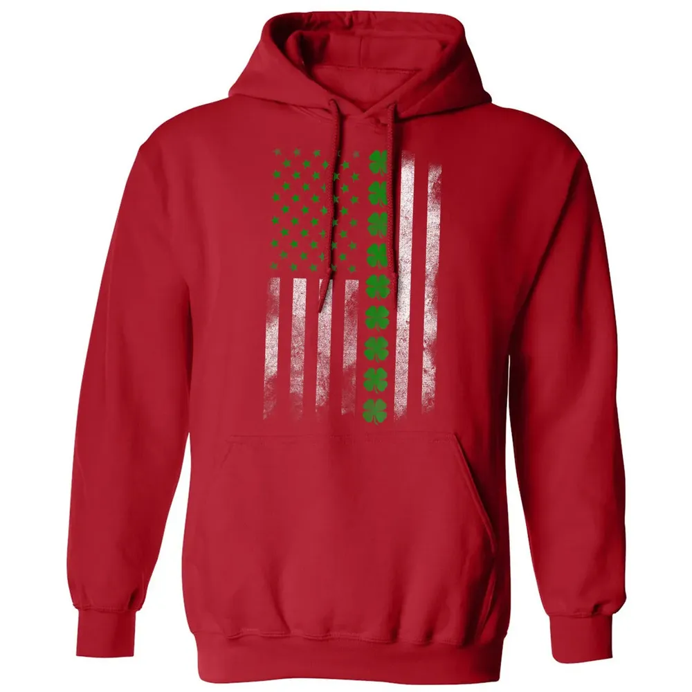 St. Patricks Day IRISH AMERICAN FLAG T- Classic Unisex Hoodie - 5