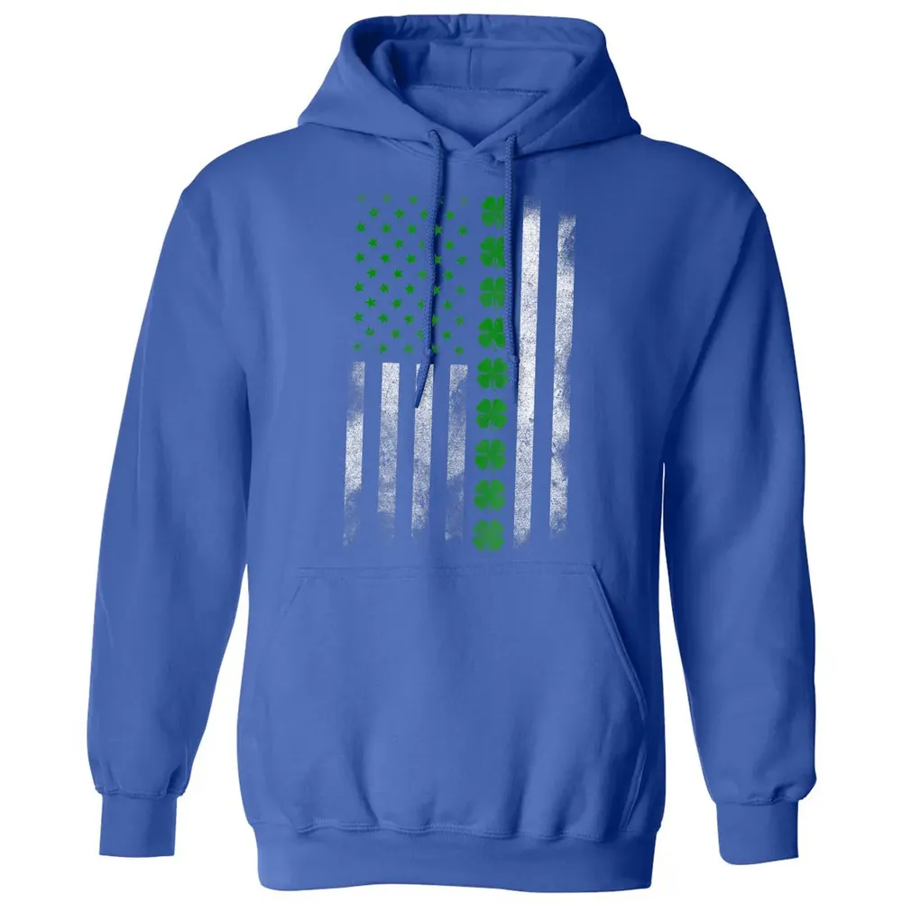 St. Patricks Day IRISH AMERICAN FLAG T- Classic Unisex Hoodie - 9