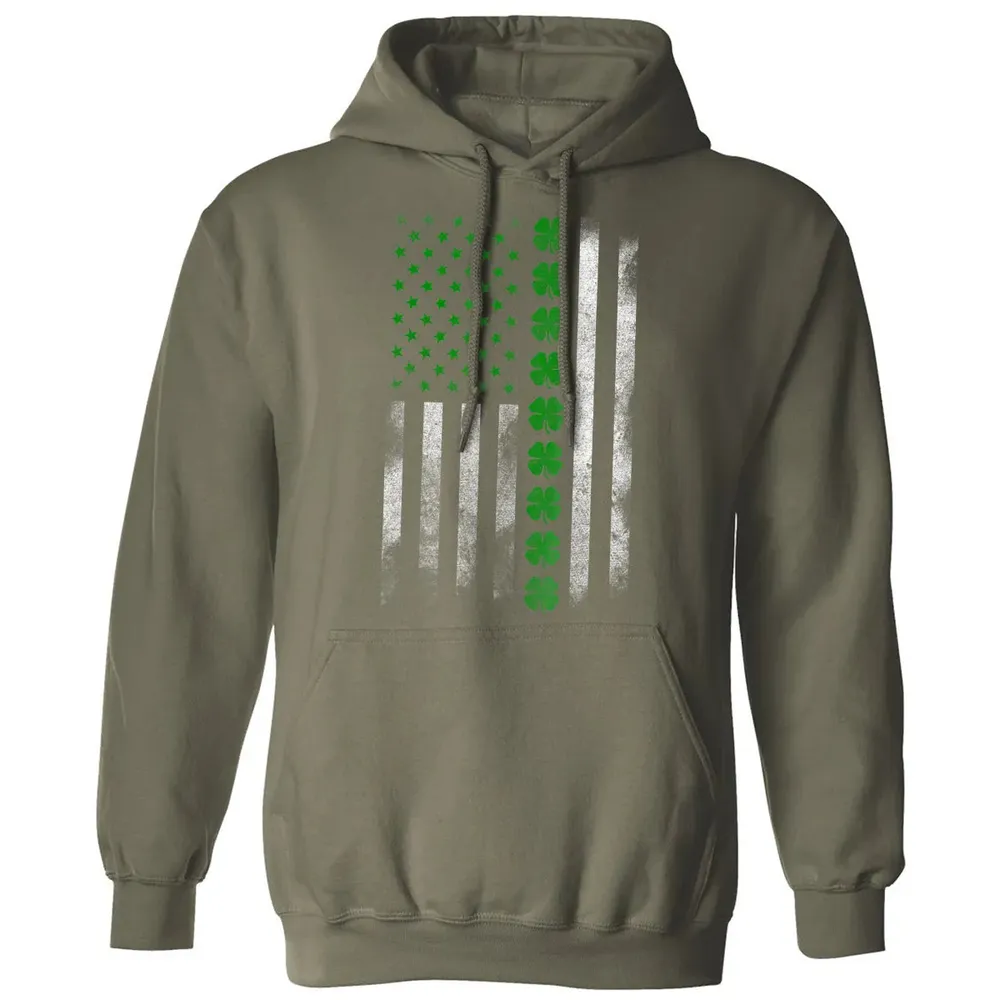 St. Patricks Day IRISH AMERICAN FLAG T- Classic Unisex Hoodie - 4