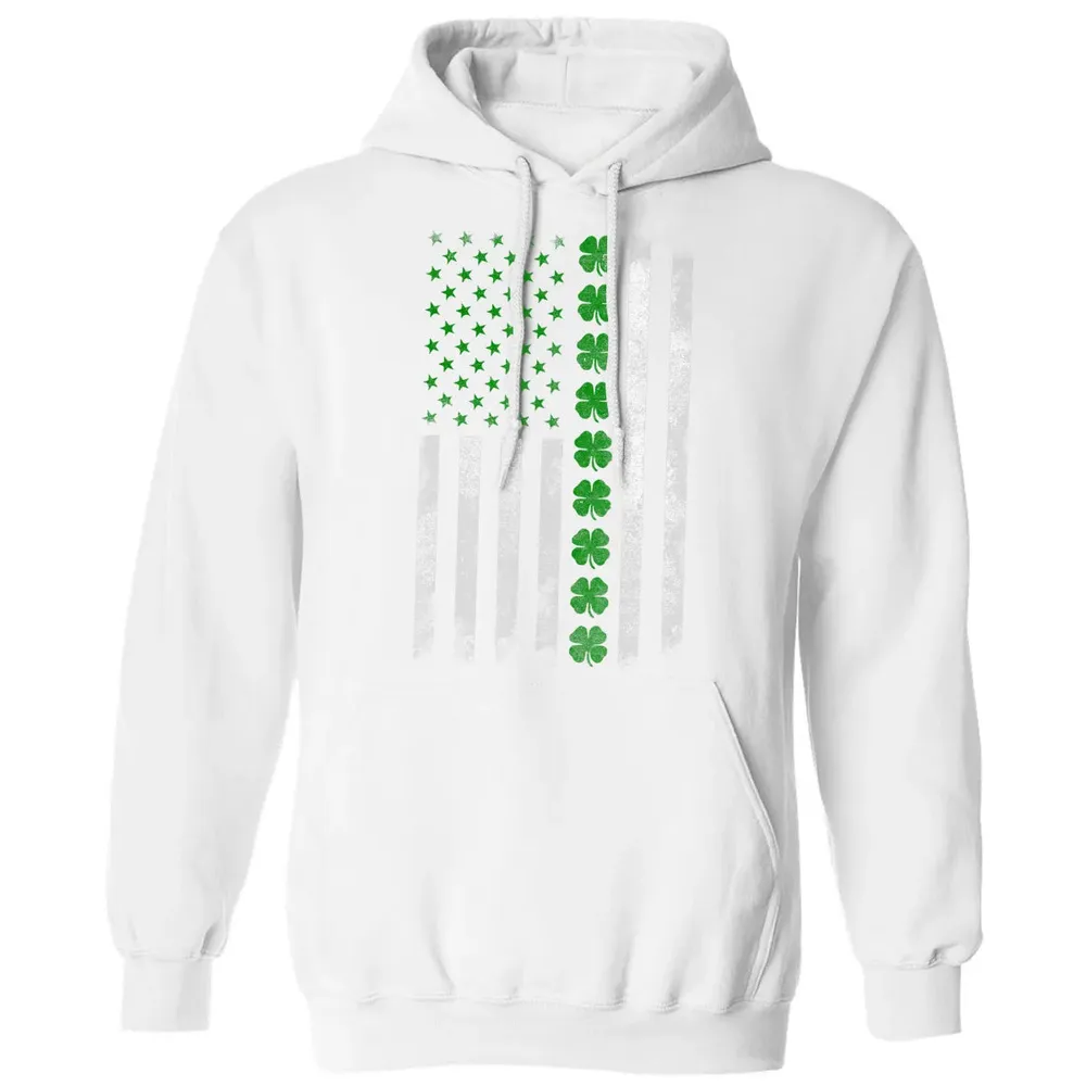 St. Patricks Day IRISH AMERICAN FLAG T- Classic Unisex Hoodie - 11