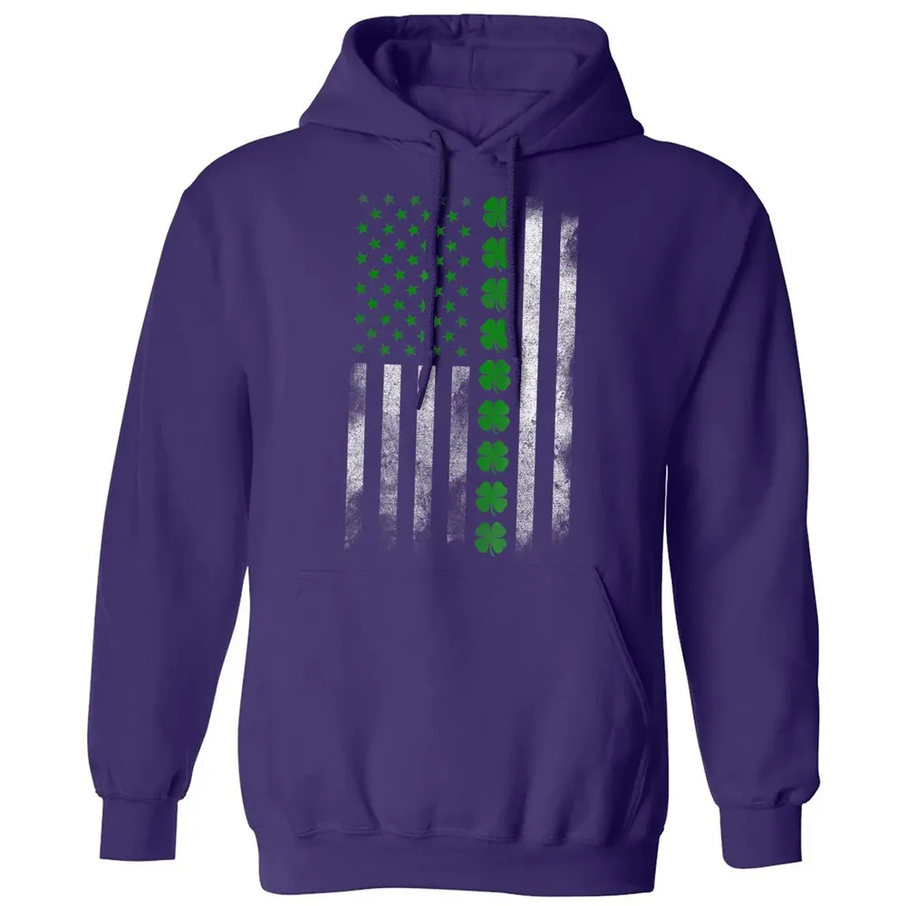 St. Patricks Day IRISH AMERICAN FLAG T- Classic Unisex Hoodie - 6