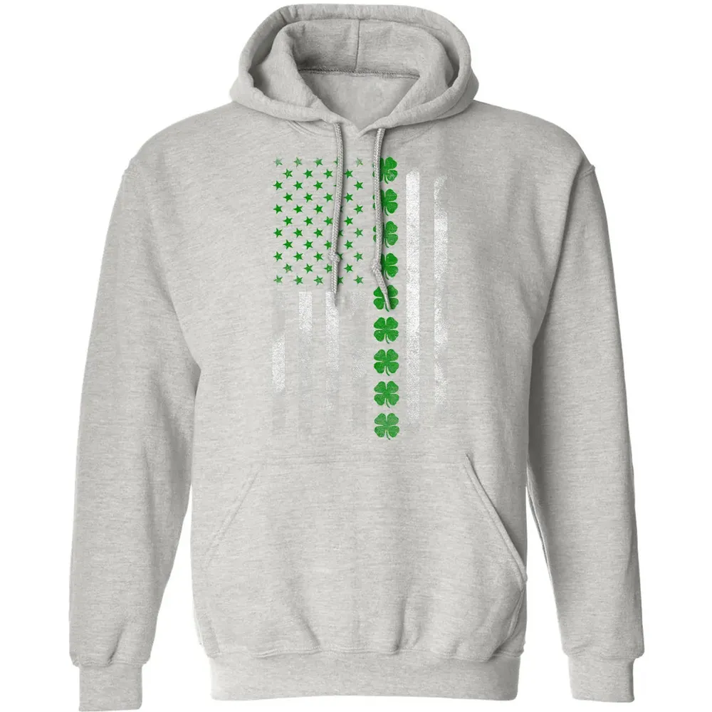 St. Patricks Day IRISH AMERICAN FLAG T- Classic Unisex Hoodie - 8