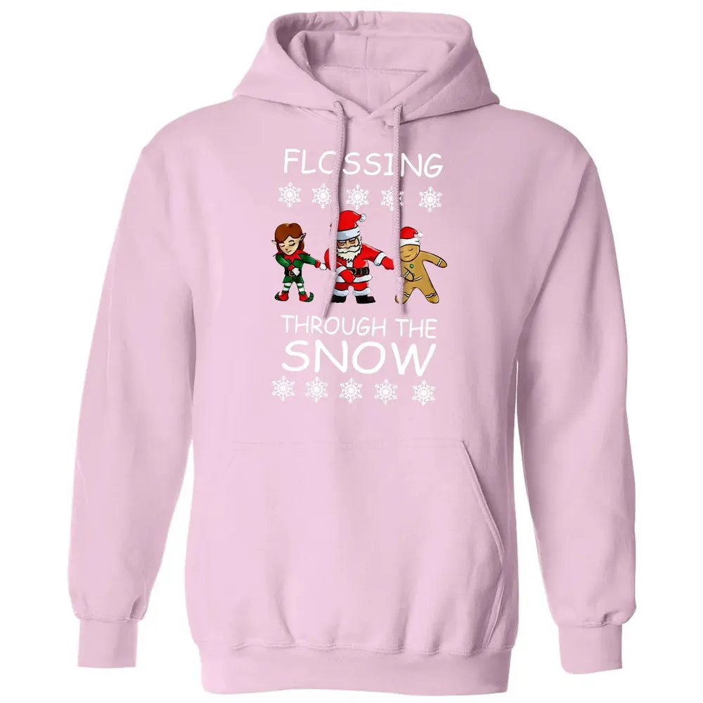 Floss through the snow Classic Unisex Hoodie - 3