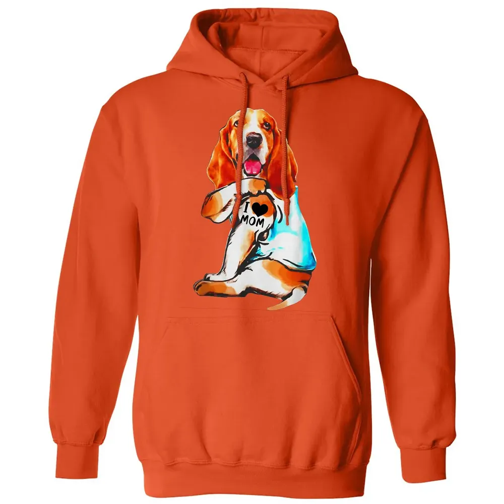 Basset Hound Dog I Love Mom Tattoo Classic Unisex Hoodie - 10