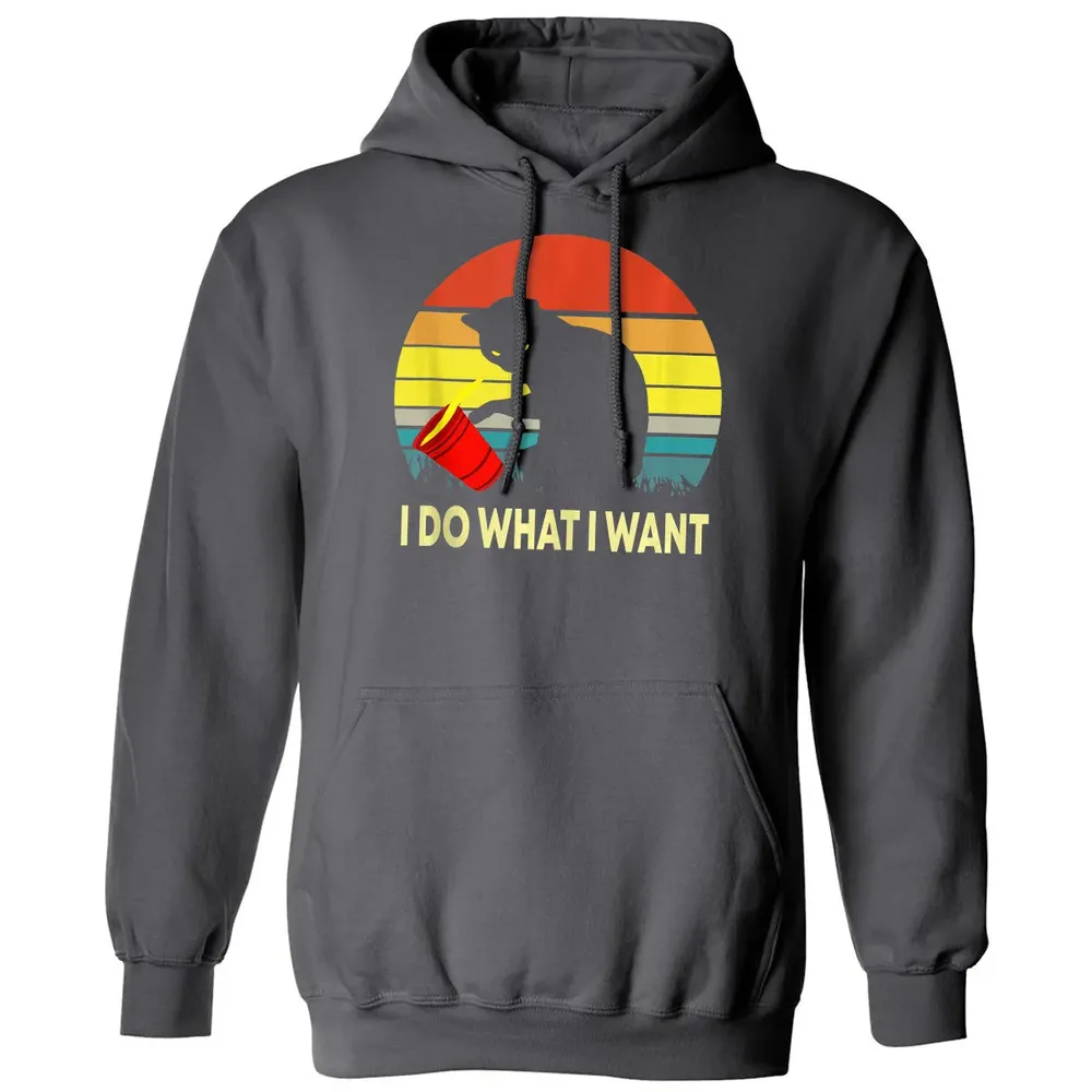 Vintage Sunset I Do What I Want Cat Classic Unisex Hoodie - 7