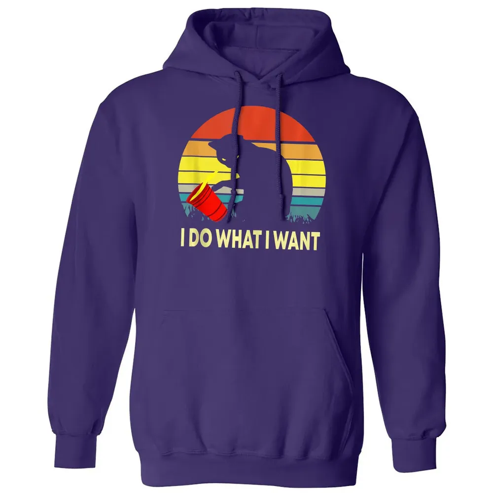 Vintage Sunset I Do What I Want Cat Classic Unisex Hoodie - 6