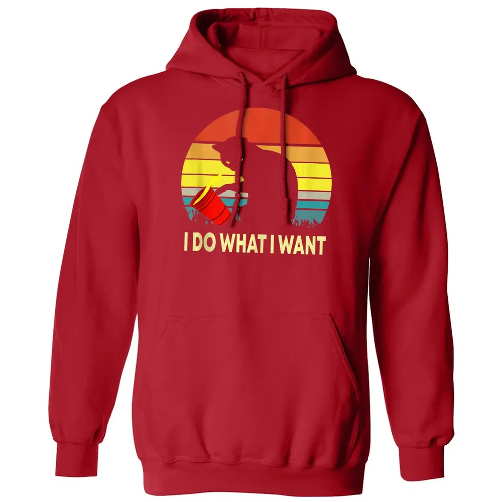 Vintage Sunset I Do What I Want Cat Classic Unisex Hoodie - 5