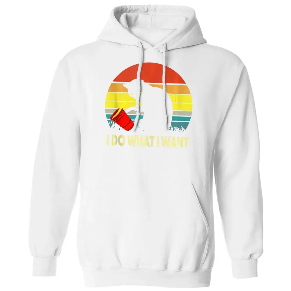 Vintage Sunset I Do What I Want Cat Classic Unisex Hoodie - 11