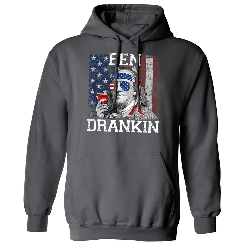 Ben Drankin Beer 4th of July Funny Patriotic USA Classic Unisex Hoodie - 7