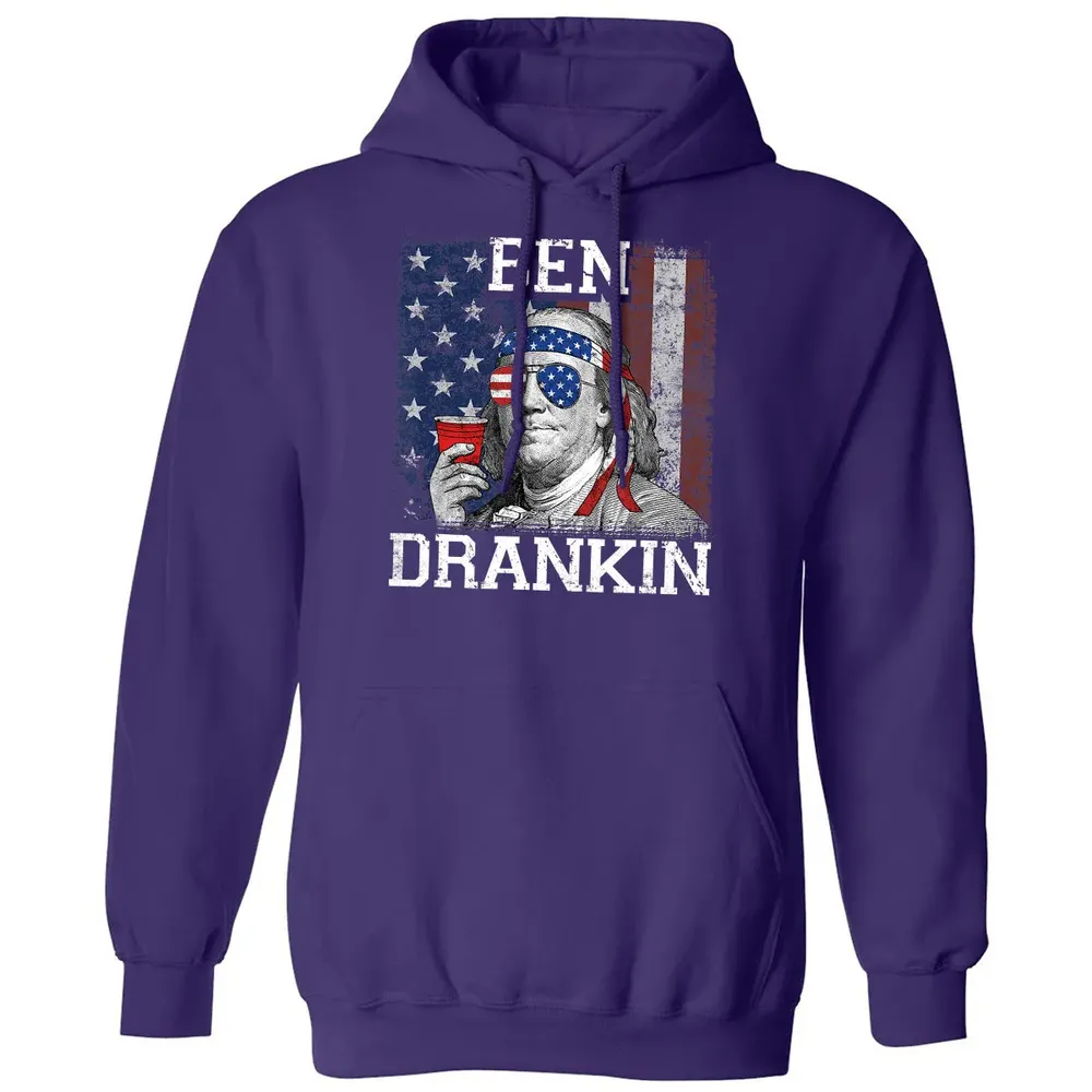 Ben Drankin Beer 4th of July Funny Patriotic USA Classic Unisex Hoodie - 6