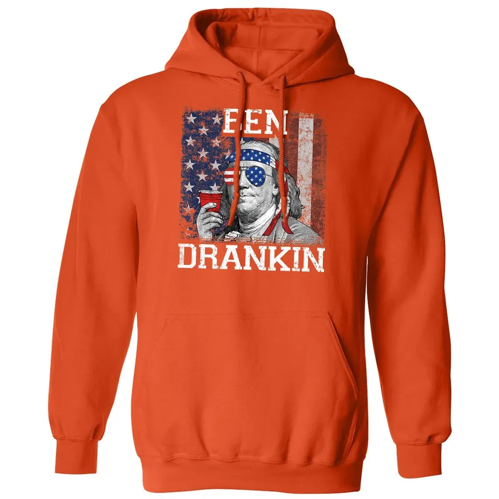 Ben Drankin Beer 4th of July Funny Patriotic USA Classic Unisex Hoodie - 10