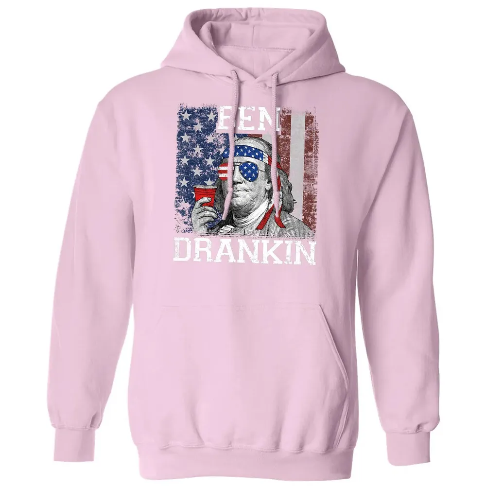 Ben Drankin Beer 4th of July Funny Patriotic USA Classic Unisex Hoodie - 3