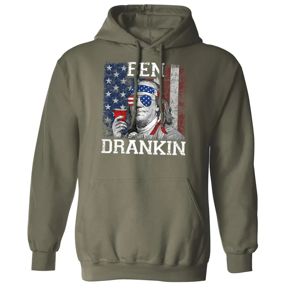 Ben Drankin Beer 4th of July Funny Patriotic USA Classic Unisex Hoodie - 4