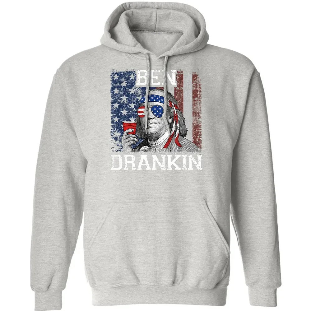 Ben Drankin Beer 4th of July Funny Patriotic USA Classic Unisex Hoodie - 8