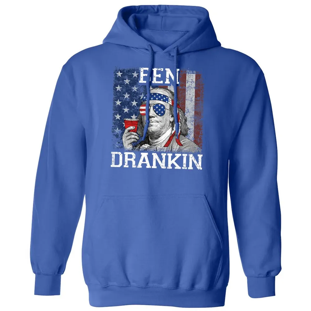 Ben Drankin Beer 4th of July Funny Patriotic USA Classic Unisex Hoodie - 9
