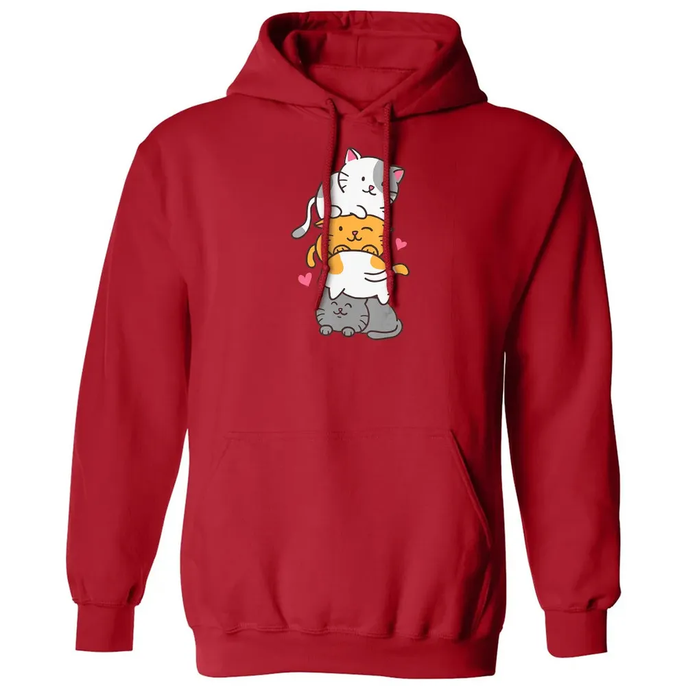 Cat Cats Meowtain Cute Kitty Pile Anime Kawaii Neko Gift Classic Unisex Hoodie - 5