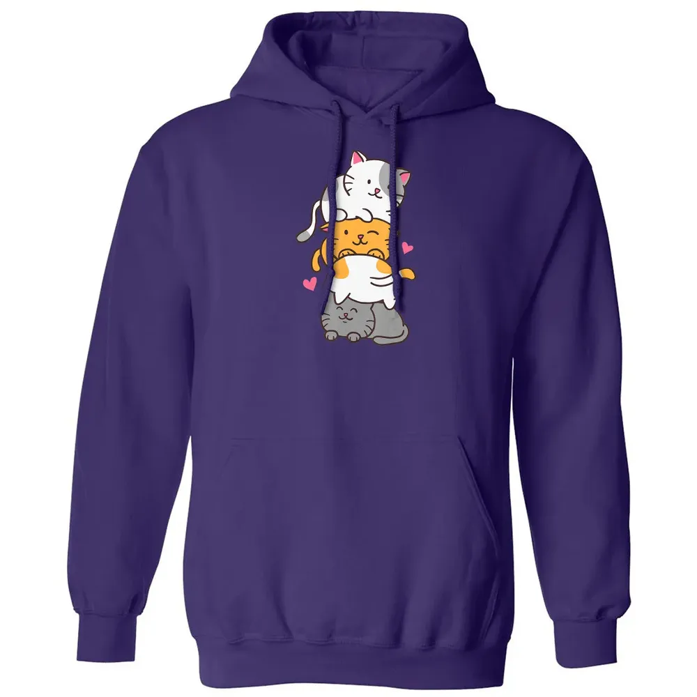 Cat Cats Meowtain Cute Kitty Pile Anime Kawaii Neko Gift Classic Unisex Hoodie - 6