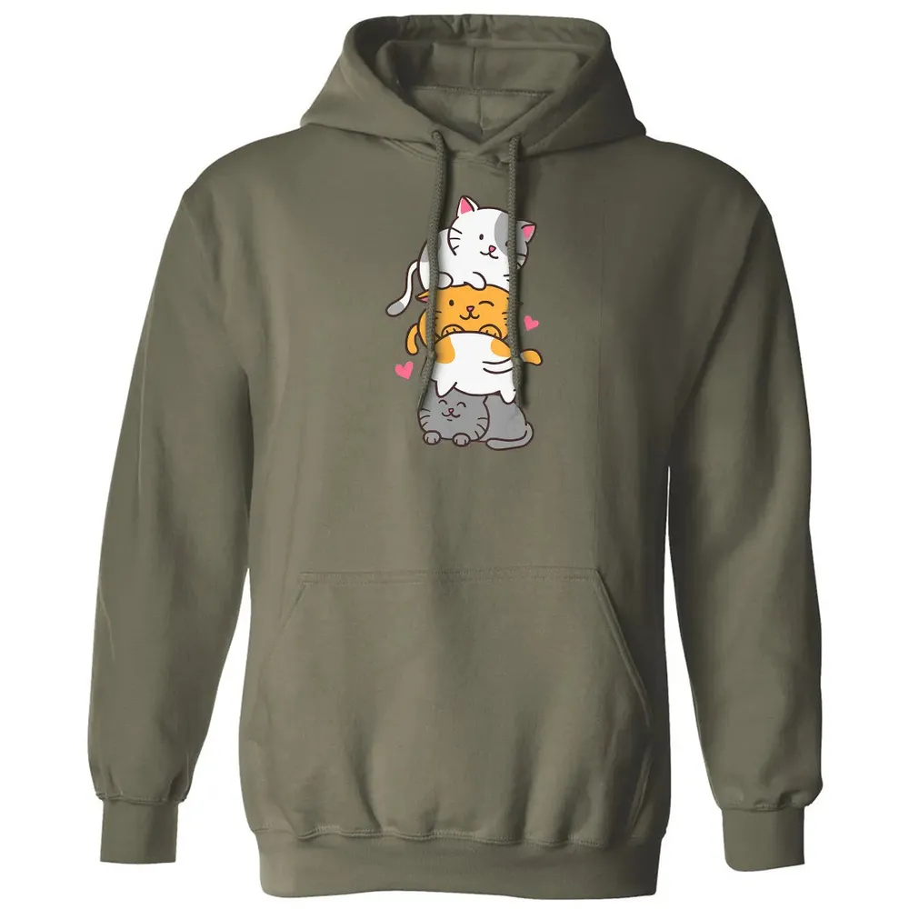 Cat Cats Meowtain Cute Kitty Pile Anime Kawaii Neko Gift Classic Unisex Hoodie - 4