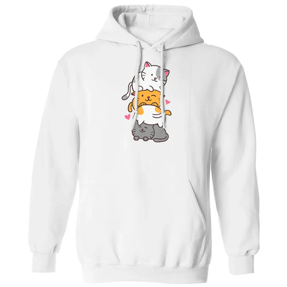 Cat Cats Meowtain Cute Kitty Pile Anime Kawaii Neko Gift Classic Unisex Hoodie - 11