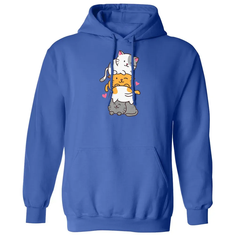 Cat Cats Meowtain Cute Kitty Pile Anime Kawaii Neko Gift Classic Unisex Hoodie - 9