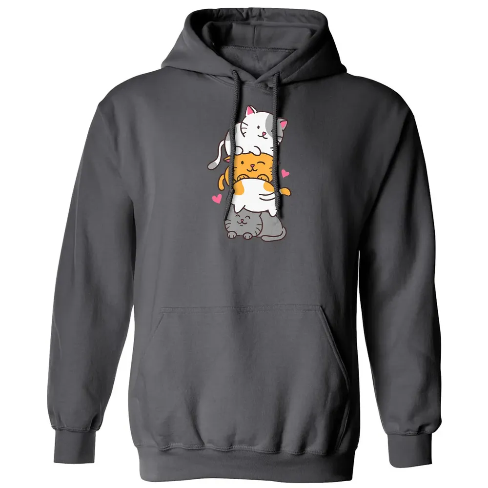 Cat Cats Meowtain Cute Kitty Pile Anime Kawaii Neko Gift Classic Unisex Hoodie - 7