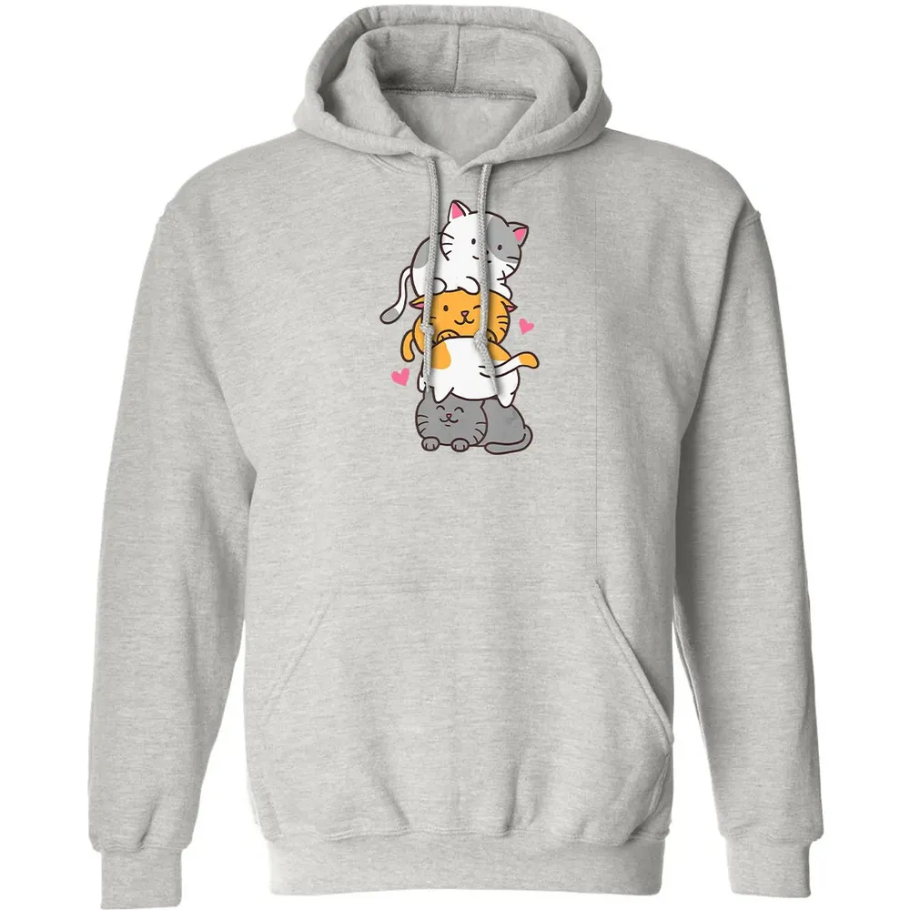 Cat Cats Meowtain Cute Kitty Pile Anime Kawaii Neko Gift Classic Unisex Hoodie - 8