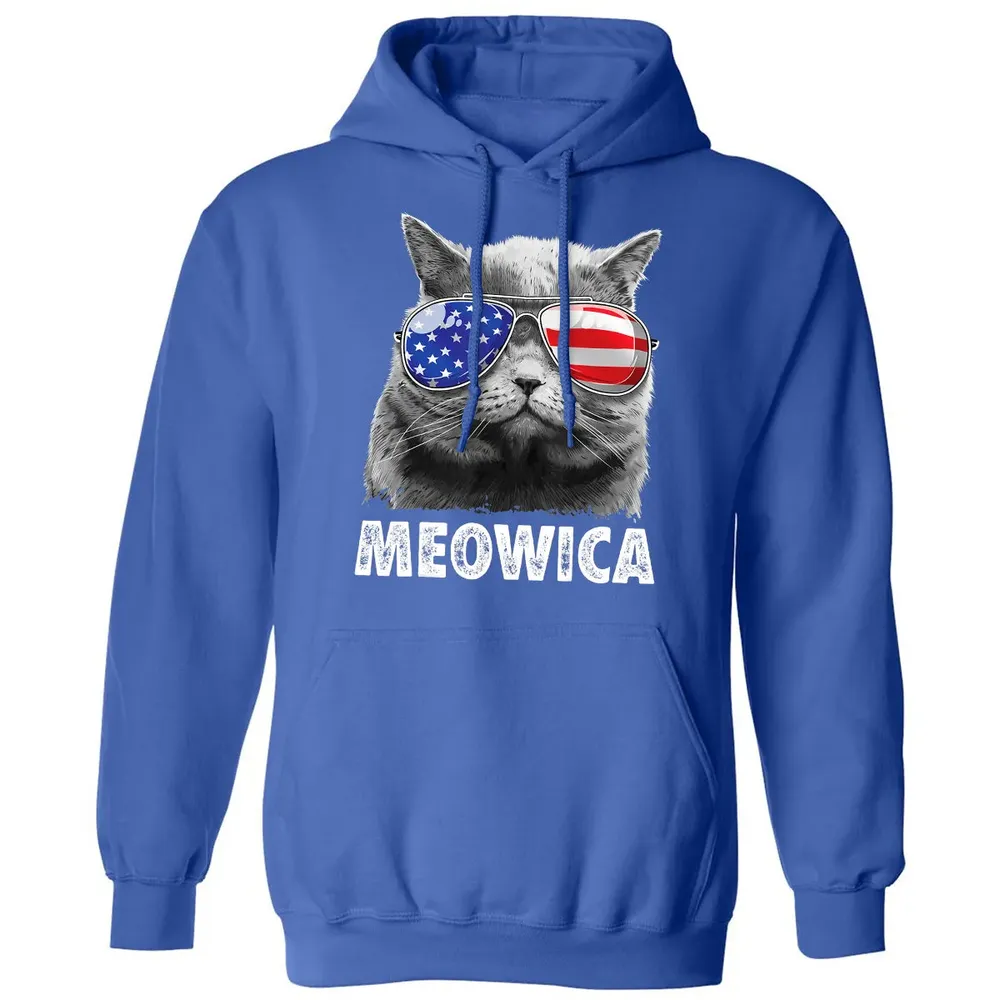 Cat 4th of July s Meowica Merica Men USA American Flag Classic Unisex Hoodie - 9